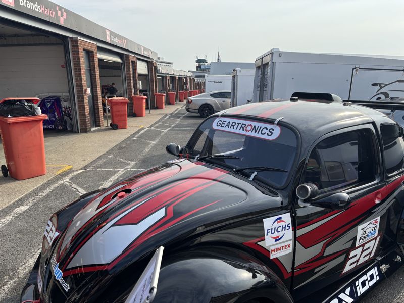A Fun Cup car parked in the Brands Hatch paddock