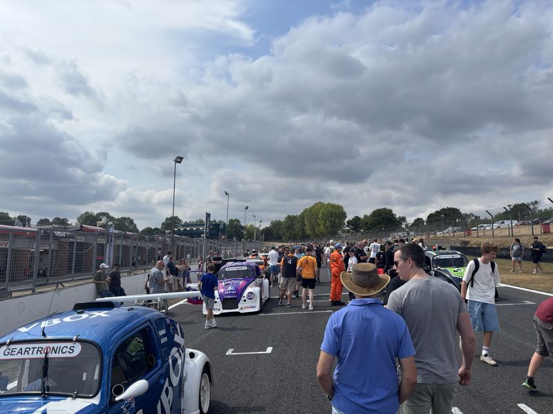 Guests walking down the Brands Hatch grid