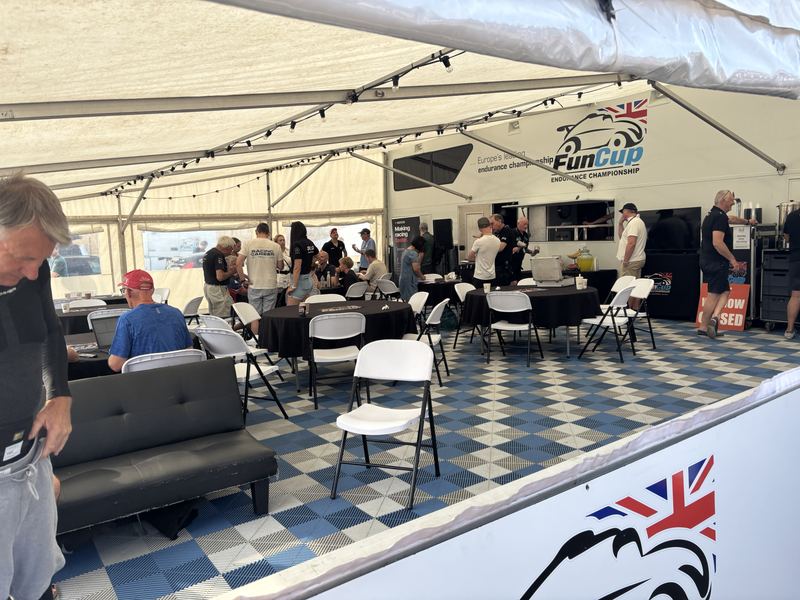 Guests in the Fun Cup hospitality marquee