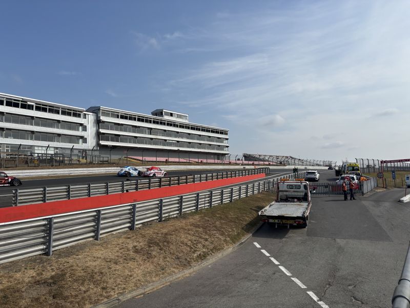 The Brands Hatch pit straight and pit buildings
